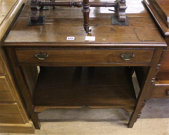 19th century oak side table, fitted one drawer and undertier